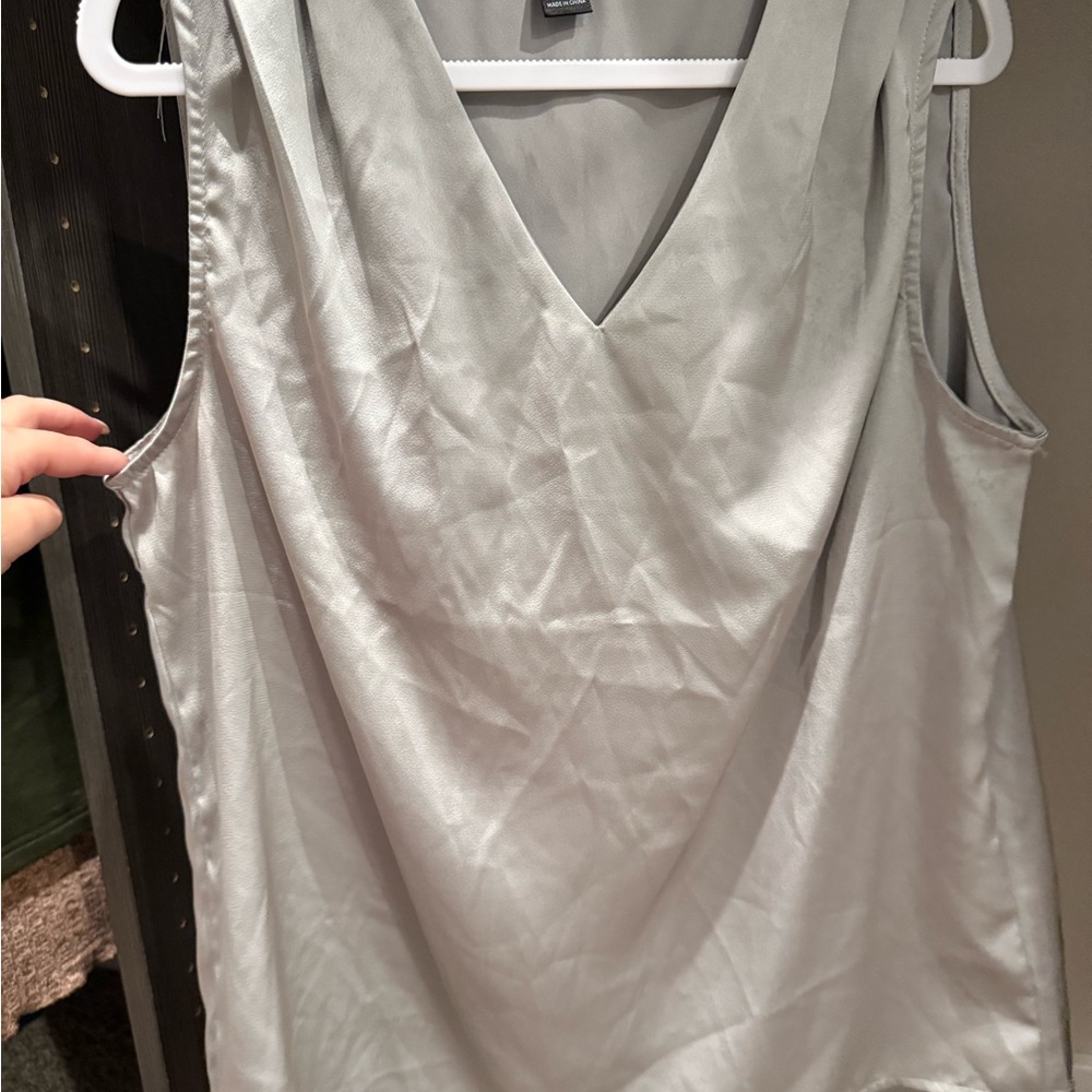 SHEIN Silver V-Neck Top